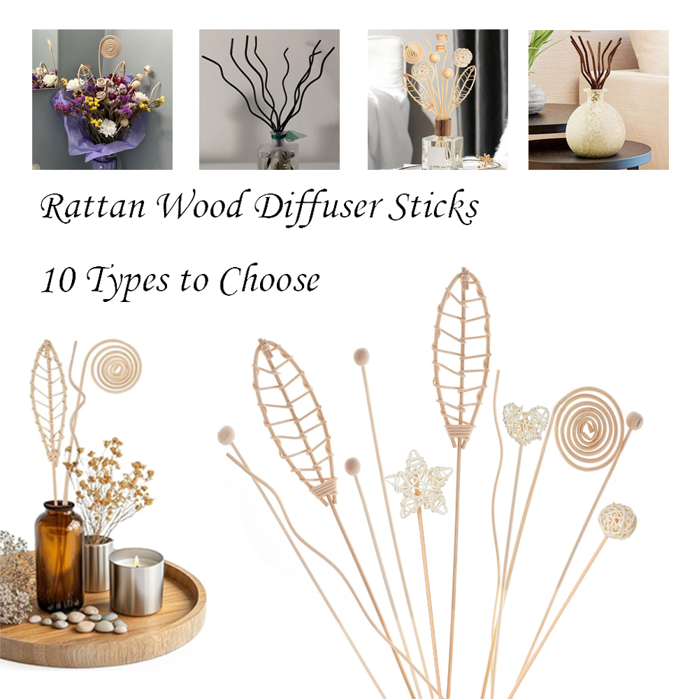 Home Fragrance Refill - 5/15 szt. Długie, falowane patyczki rattanowe