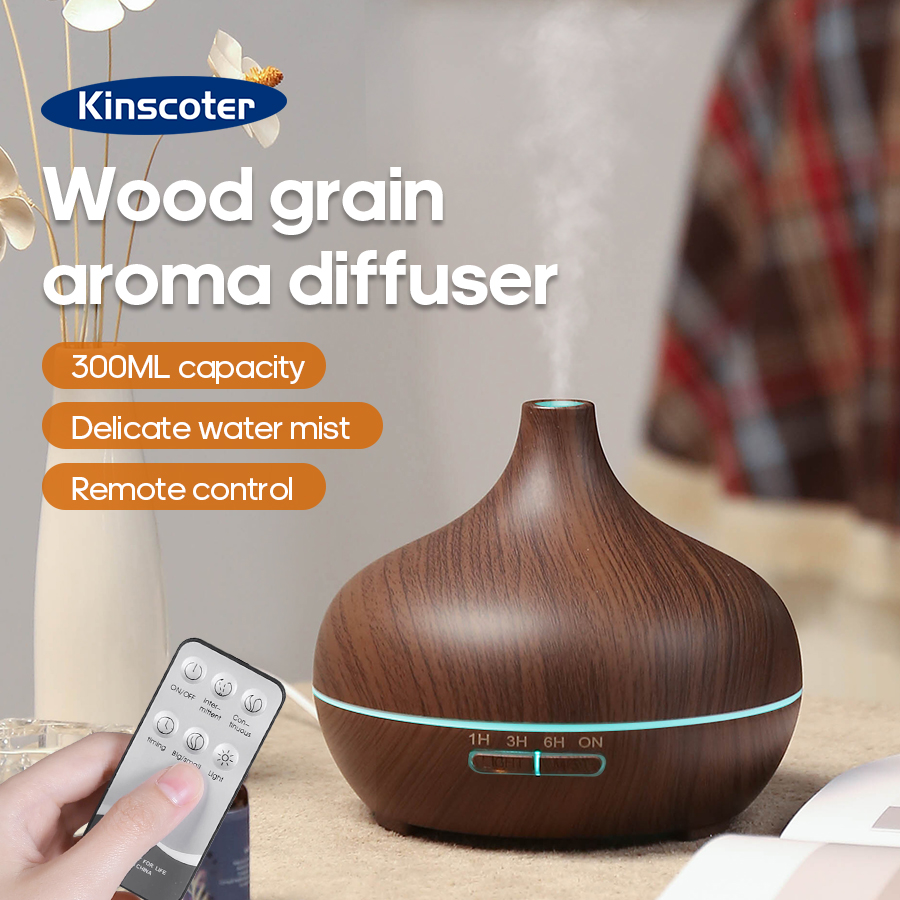 Home Fragrance Accessories - KINSCOTER Dyfuzor Aromaterapii z Efektem Drewna
